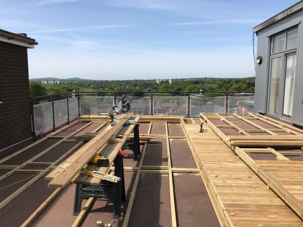 Penthouse Decking builder in Harborne progress